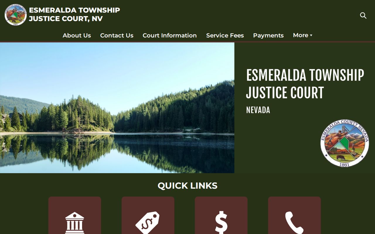 Esmeralda County criminal court case Justice Court application