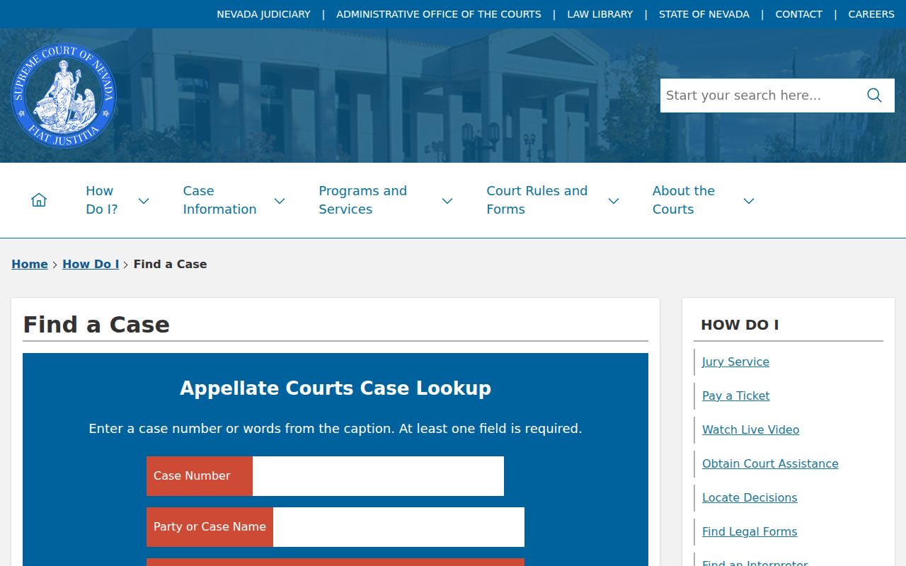 Esmeralda County criminal court case Nevada appellate search