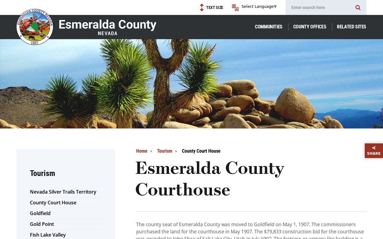 Goldfield criminal history records at the historic courthouse and county jail